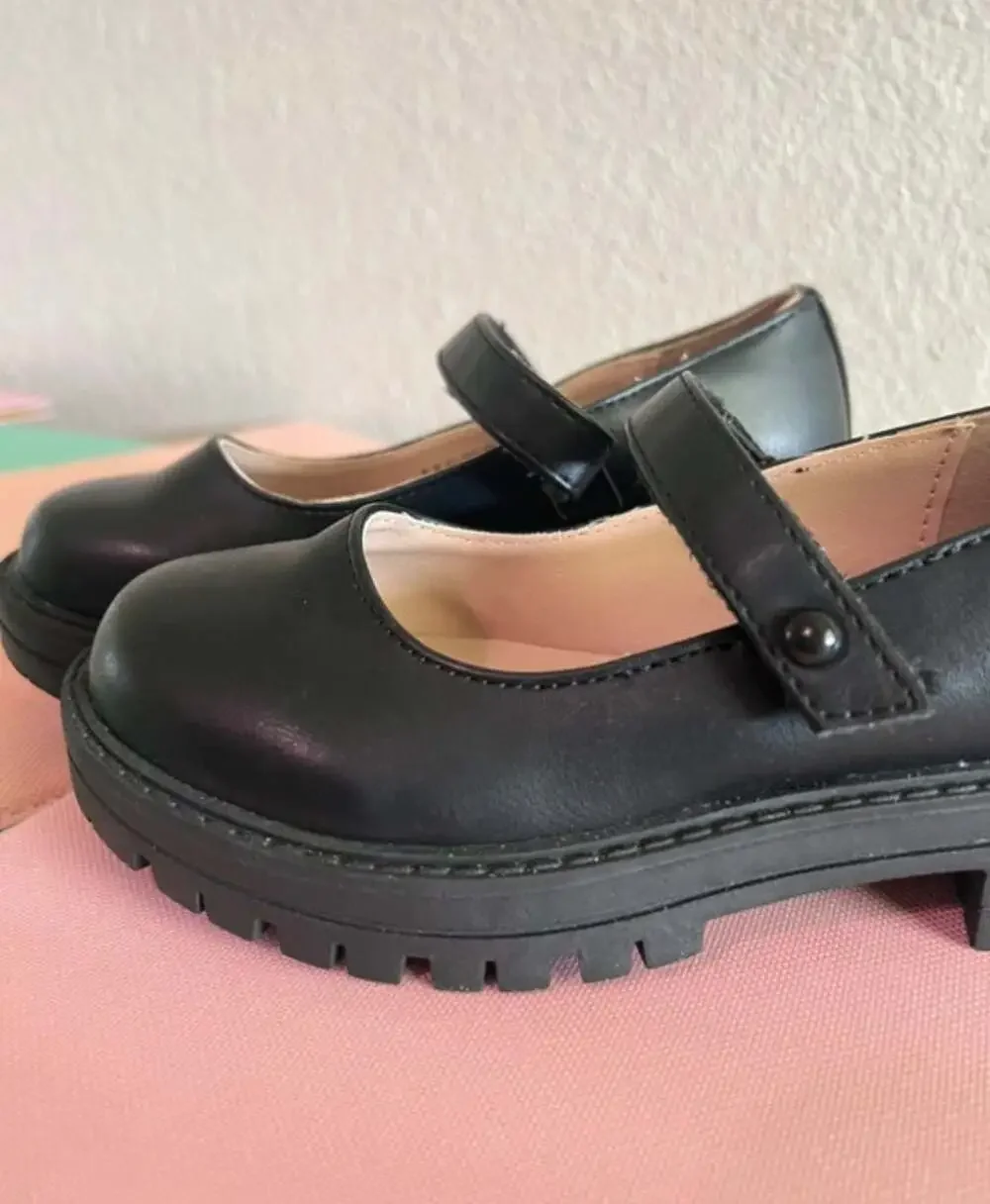 Girls Platform Mary Jane Shoes - BLACK